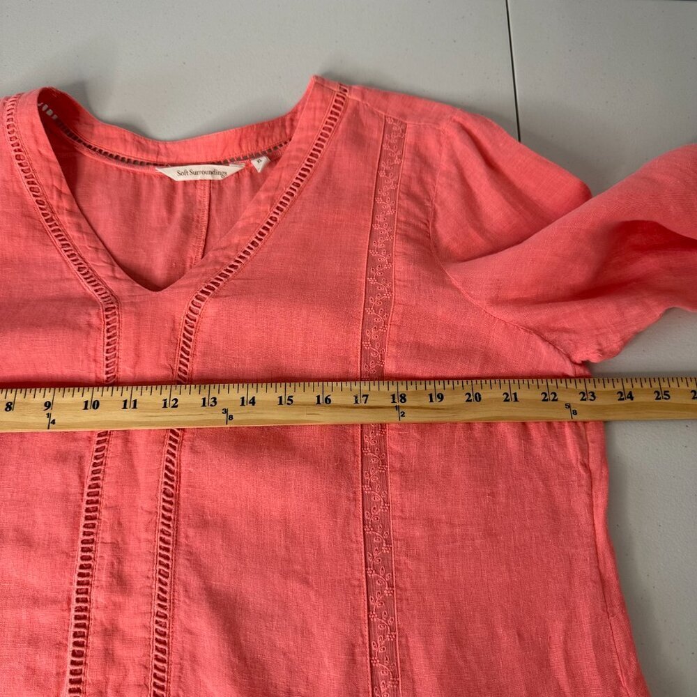 Soft Surroundings Linen Tunic top Coral‎ Size XL - Picture 6 of 11